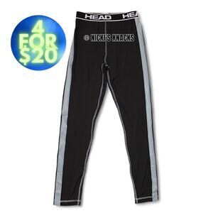 4/$20 - Head Boys Thermal Baselayer Pants Black with Gray Stripe Size 4/5